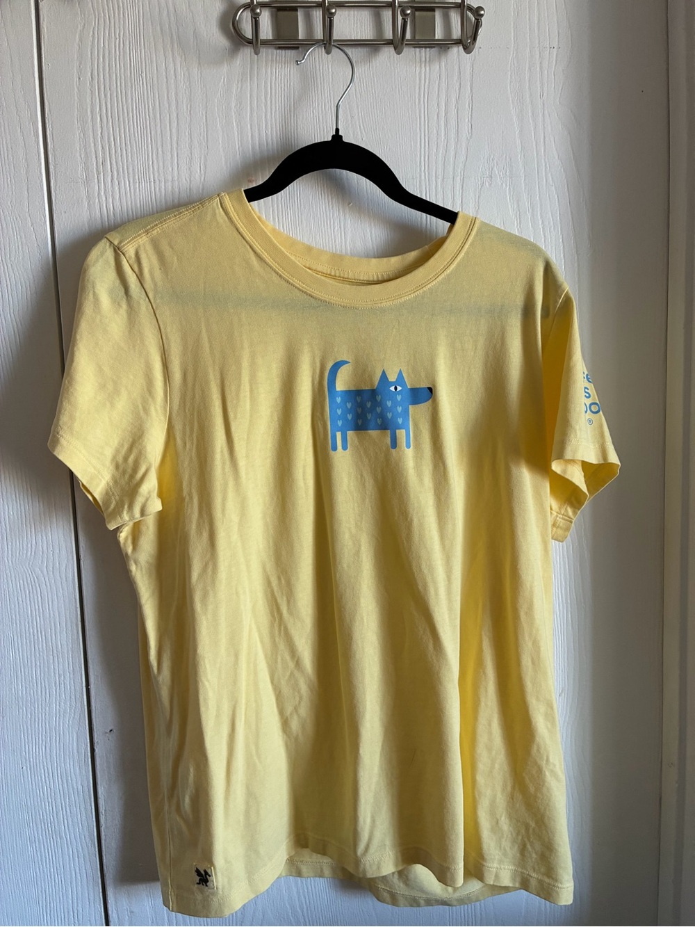 Life is Good Women’s Size L Big Love Small Dog Hearts Short Sleeve Crusher Tee